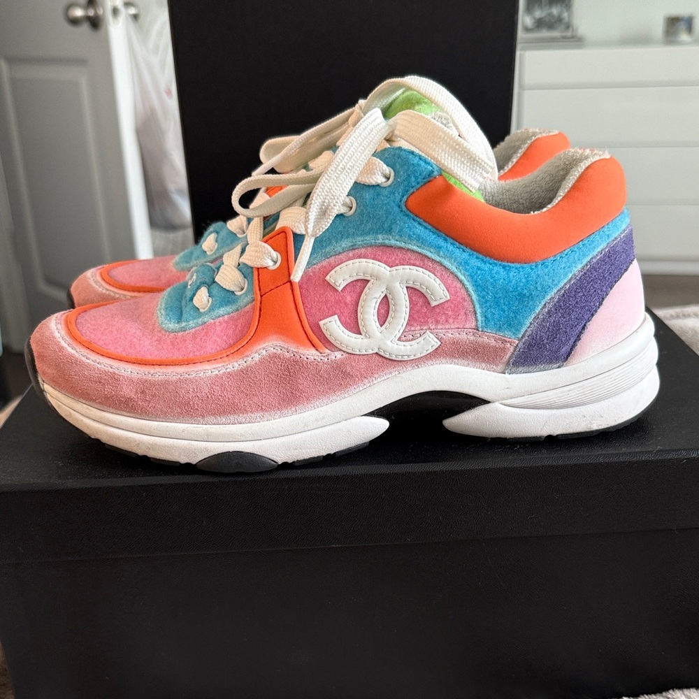 Chanel Multi-Color Sneakers - Pink, Blue, Orange